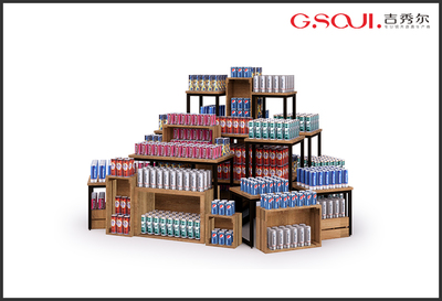 堆头货架与超市堆头造型 吉秀尔货架的创新应用